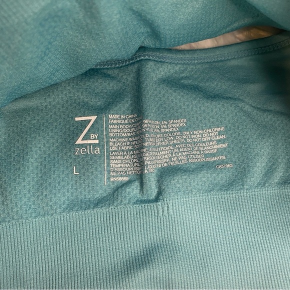 Two Z by Zella Sports Bras Size Large Teal Blue Green and Light Mint Green - Picture 6 of 6